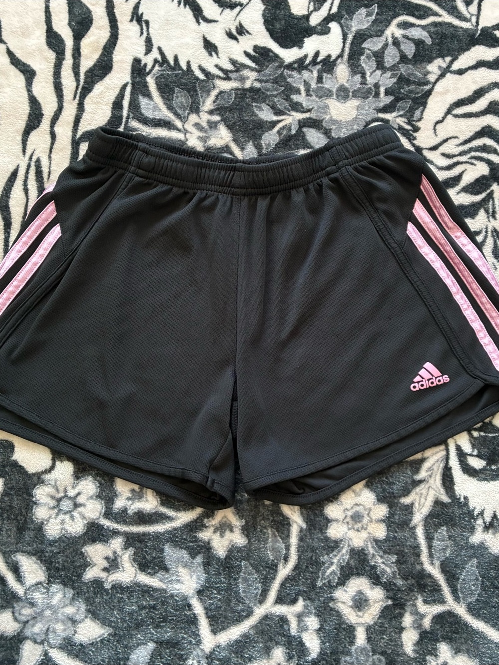 017 - ADIDAS Y2K PINK AND BLACK ATHLETIC SOCCER SHORTS